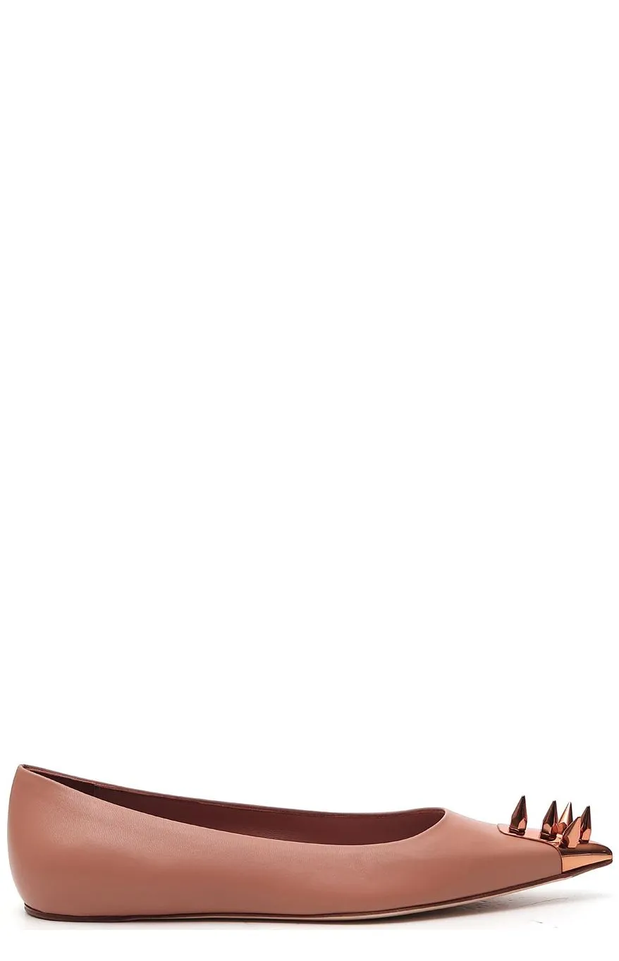 Alexander McQueen Studded Point-Toe Flats
