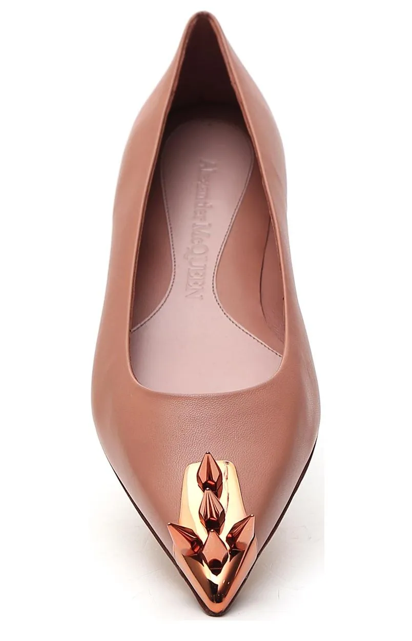 Alexander McQueen Studded Point-Toe Flats