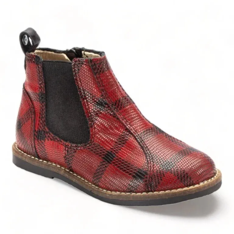 Kean - Red Soft Leather Bootie for Boy/Girl by Manuela de Juan