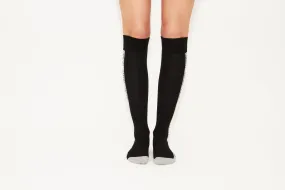 LOVE - By AMARI, Black & Grey Logo Classic Cotton Blend Socks